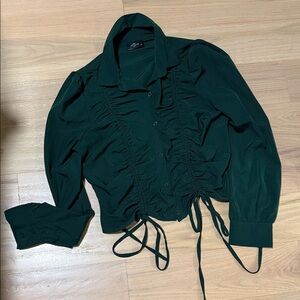 Milk and Honey Dark Green Button Down Shirt